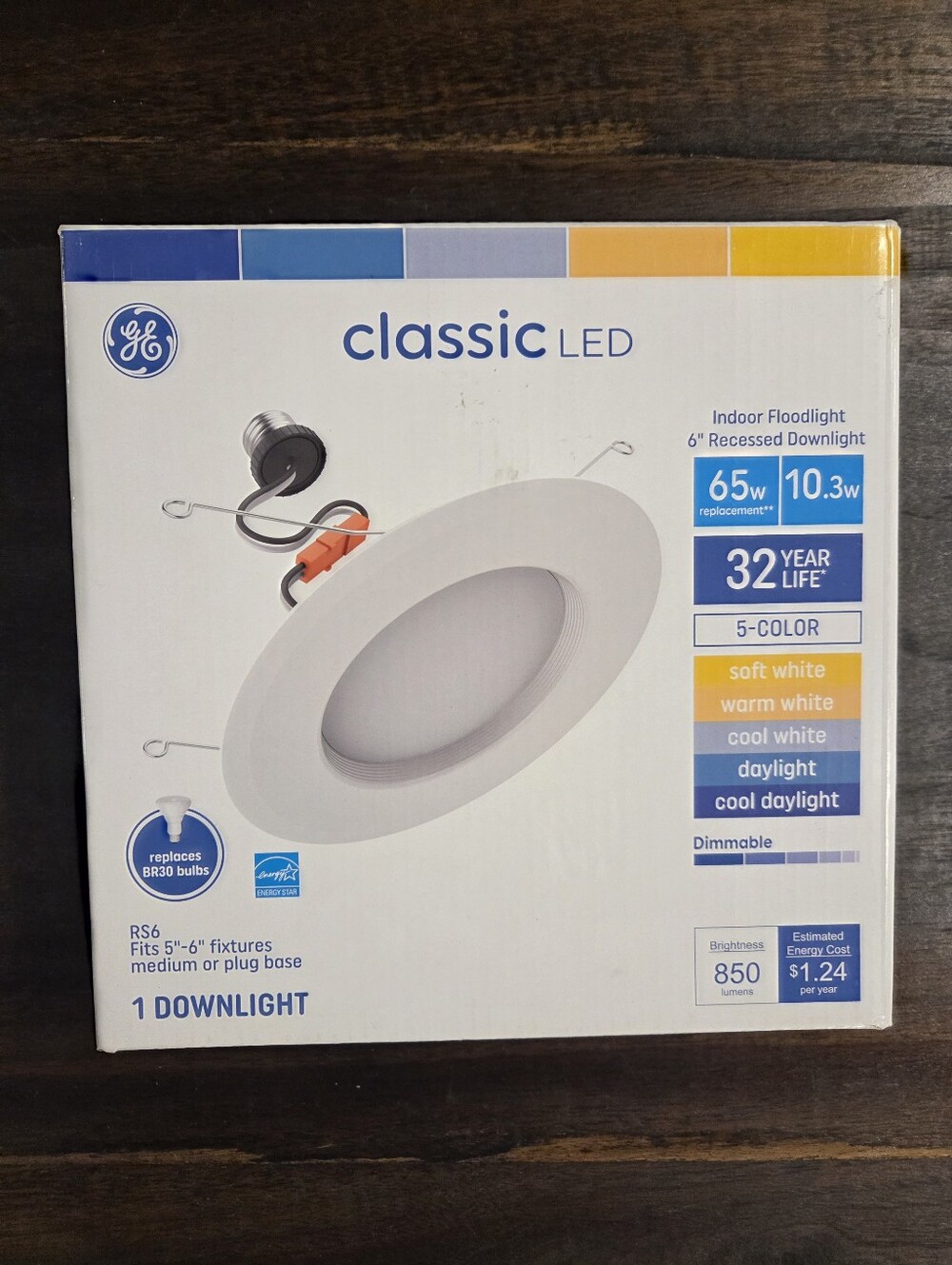 GE Household Lighting 6'' Classic LED 5CCT Recessed Wafer Downlight